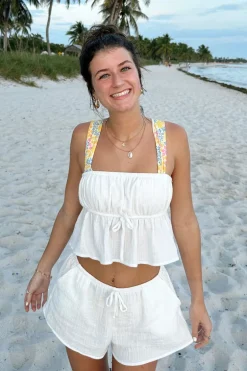 Hanna Strapless Top & Elastic Short Set