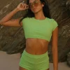 Joni Crew Neckline Cropped Swim Top