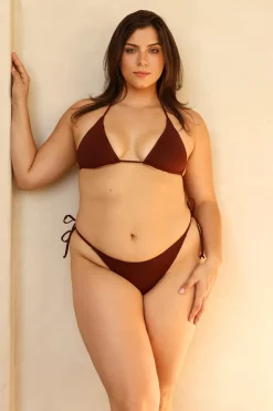 Palm Tie Back Triangle Bikini Top