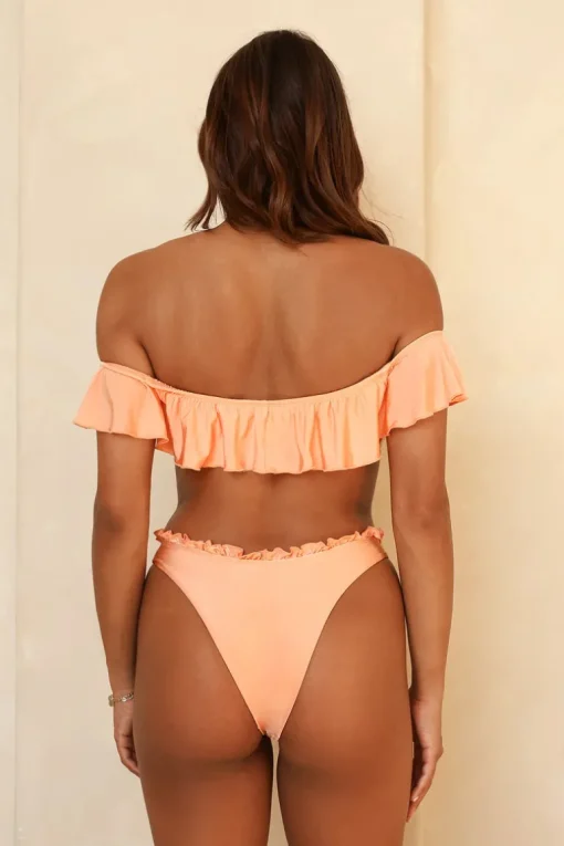 Peach Nectar Siren Bandeau Cheeky Set