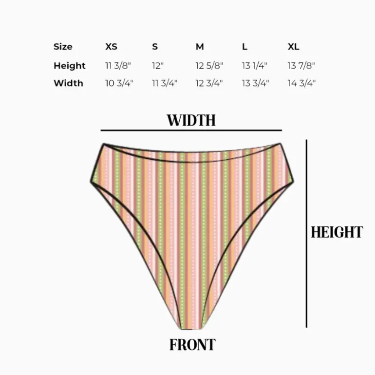 Seashore High Waist Cheeky Bikini Bottom