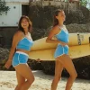 Surfs Up/White Tankini Full Set