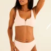 Wave Front Zipper Closure Bikini Top