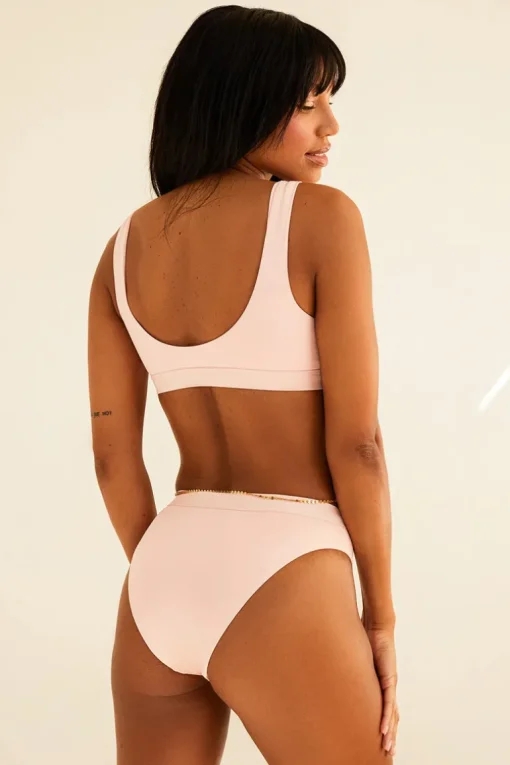 Wave Front Zipper Closure Bikini Top